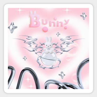 Cybercore Y2k Cute Pink Bunny Sticker